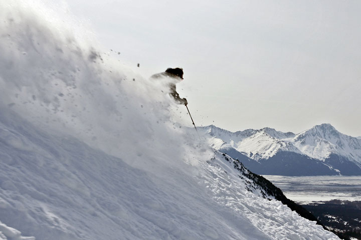 downhill skiing in Alaska