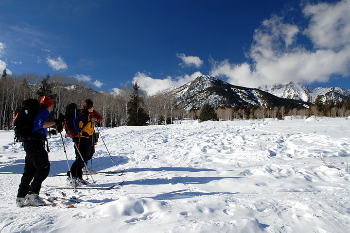 cross country skiers in Wyoming